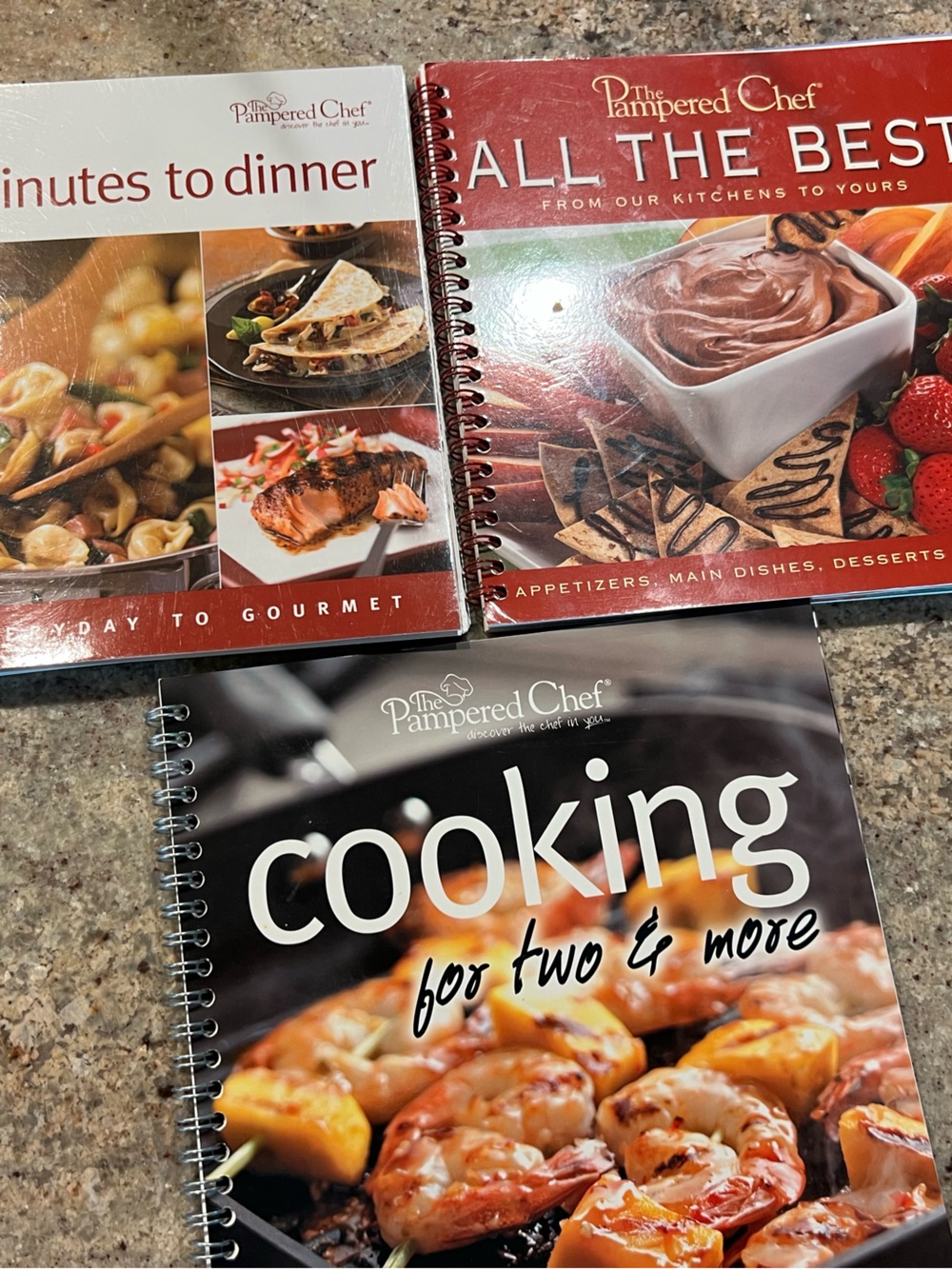 The Pampered Chef Cookbook Set - Black, Red, Cream Covers